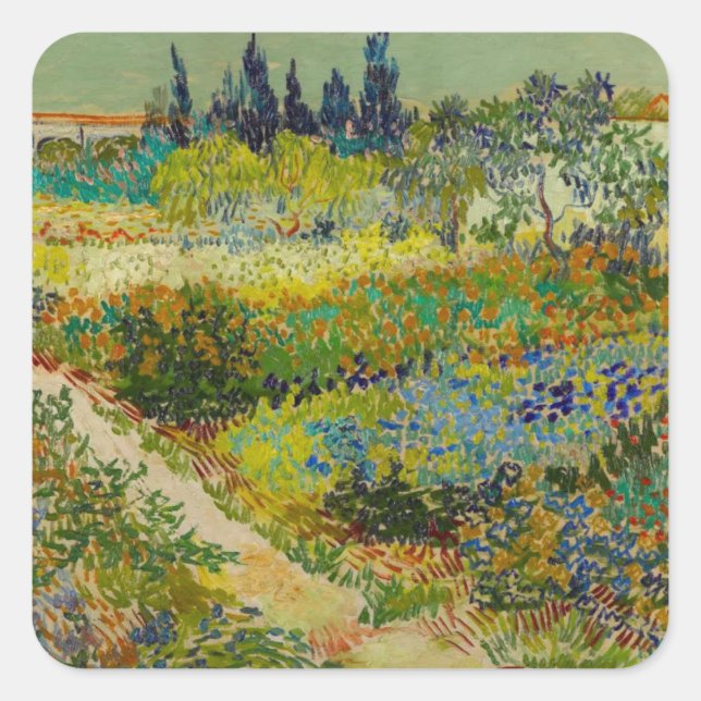 Adesivo Quadrado Vincent Van Gogh Garden em Arles (Frente)