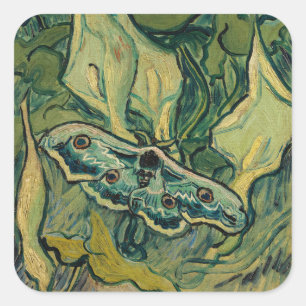 Adesivo Quadrado Vincent van Gogh - Giant Peacock Moth