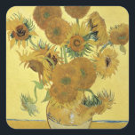 Adesivo Quadrado Vincent van Gogh | Girassóis, 1888<br><div class="desc">Número da Coleção de Imagens: BAL970 Girassóis,  1888 (óleo na canvas). Gogh,  óleo Vincent van (1853-1890) na canvas. National Gallery,  Londres,  Reino Unido . 1888</div>