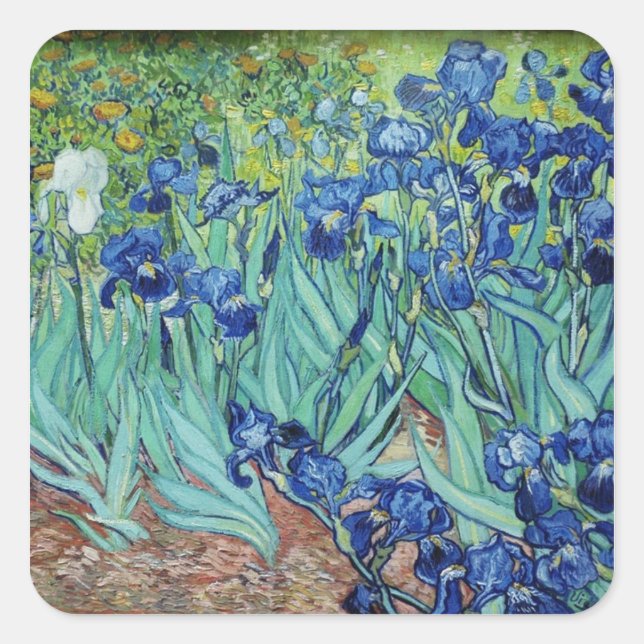 Adesivo Quadrado Vincent van Gogh Irises (Frente)