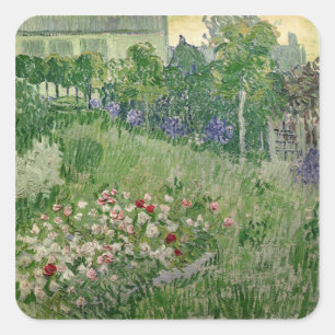 Adesivo Quadrado Vincent van Gogh jardim de   Daubigny, 1890