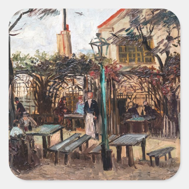 Adesivo Quadrado Vincent Van Gogh - La Guinguette em Montmartre (Frente)