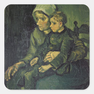 Adesivo Quadrado Vincent van Gogh   Mãe e Criança, 1885
