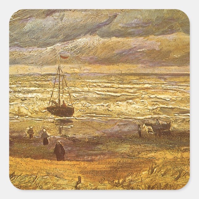 Adesivo Quadrado Vincent van Gogh - Mar de Scheveningen (Frente)