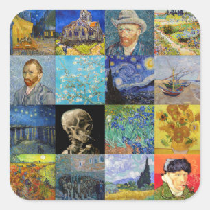 Adesivo Quadrado Vincent van Gogh - Masterworks Mosaic Patchwork