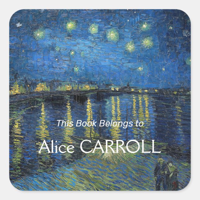 Adesivo Quadrado Vincent van Gogh - Noite Estrelada sobre o Ródano (Frente)