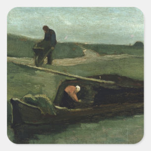 Adesivo Quadrado Vincent van Gogh o barco da turfa, 1883