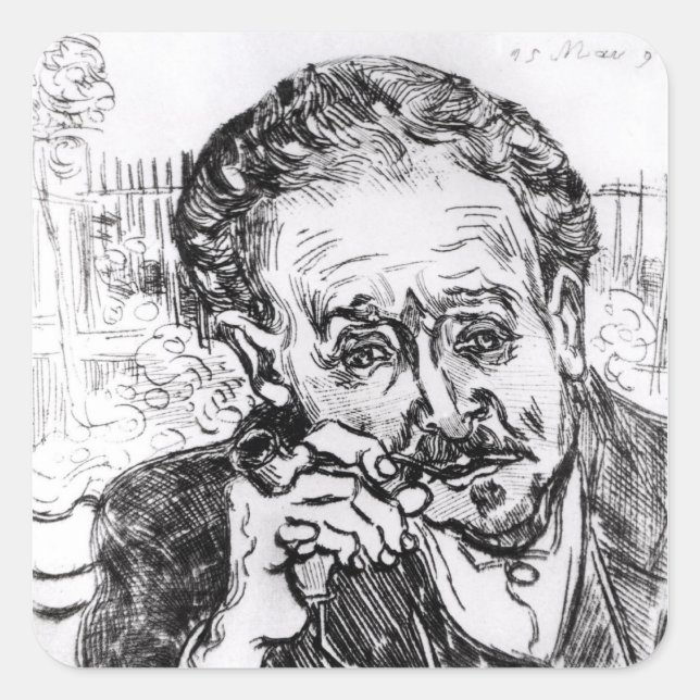 Adesivo Quadrado Vincent van Gogh | O homem com a tubulação (Frente)