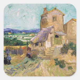 Adesivo Quadrado Vincent van Gogh - O Moinho Velho