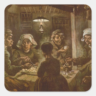 Adesivo Quadrado Vincent van Gogh - Os Comedores De Batata