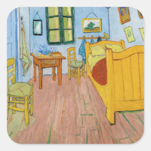 Adesivo Quadrado Vincent Van Gogh - Quarto de Vincent em Arles