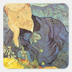 Adesivo Quadrado Vincent van Gogh - Retrato do Dr. Gachet