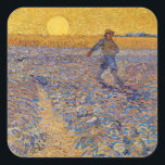 Adesivo Quadrado Vincent van Gogh - Sower with Setting Sun<br><div class="desc">The Sower / Sower with Setting Sun - Vincent van Gogh,  Oil on Canvas,  1888,  Arles</div>