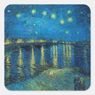 Adesivo Quadrado Vincent Van Gogh Starry Night Over the Rhone