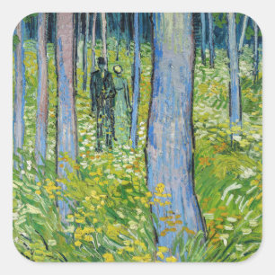 Adesivo Quadrado Vincent van Gogh - Sub-bosque com Duas Figuras