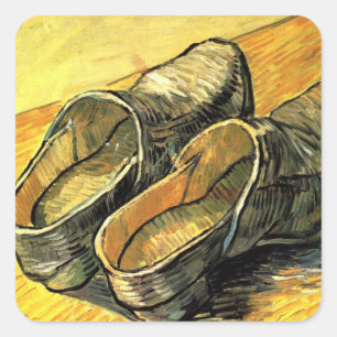 Adesivo Quadrado Vincent van Gogh - Um Par de Leather Clogs
