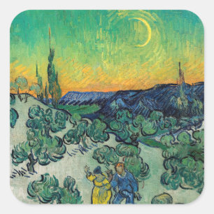 Adesivo Quadrado Vincent van Gogh - Um Passeio ao Crepúsculo