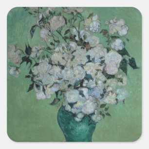 Adesivo Quadrado Vincent van Gogh um vaso dos rosas, 1890