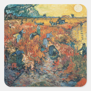 Adesivo Quadrado Vincent van Gogh Vinhas Vermelhas em Arles, 1888