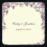 Adesivo Quadrado Vineyard Wedor Sticker Rustic - Roxo<br><div class="desc">Misturando a beleza de um vinhedo rural com uma reviravolta moderna e artística, esta maravilhosa coleção de casamento Rustic Vineyard é cheio de charme e elegância. Também disponível em mais cores. Cores personalizadas disponíveis mediante pedido. Visite berryberrysweet.com para ver todas as cores disponíveis e a coleção correspondente. Disponível em verde...</div>