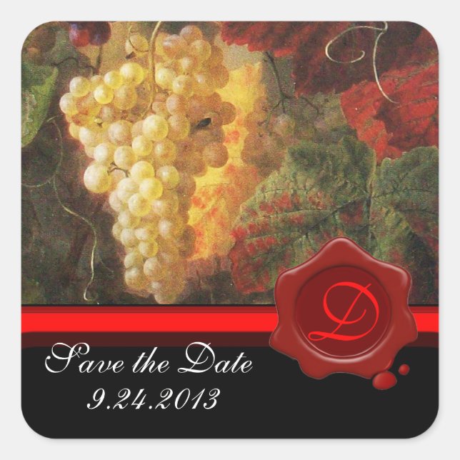 ADESIVO QUADRADO VINHA VINHA DE UVAS ANTIGAS, PROVANDO DE VINHO, SE (Frente)