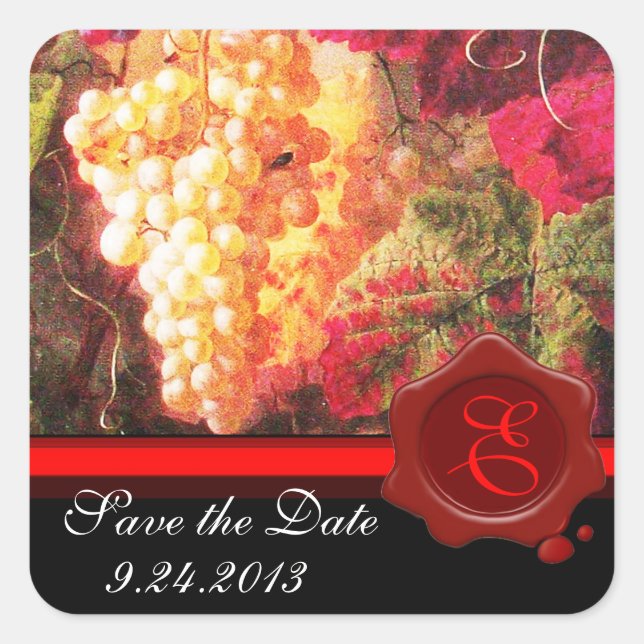 ADESIVO QUADRADO VINHA VINHA DE UVAS ANTIGAS, PROVANDO DE VINHO, SE (Frente)