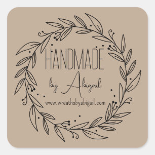 Adesivo Quadrado Vinhas De Fio Feitas À Mão   Promoção de negócios