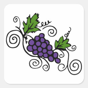 Adesivo Quadrado Vinhas de uvas