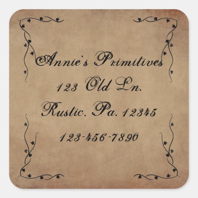 Adesivo Quadrado Vinhas Primitivas (Frente)