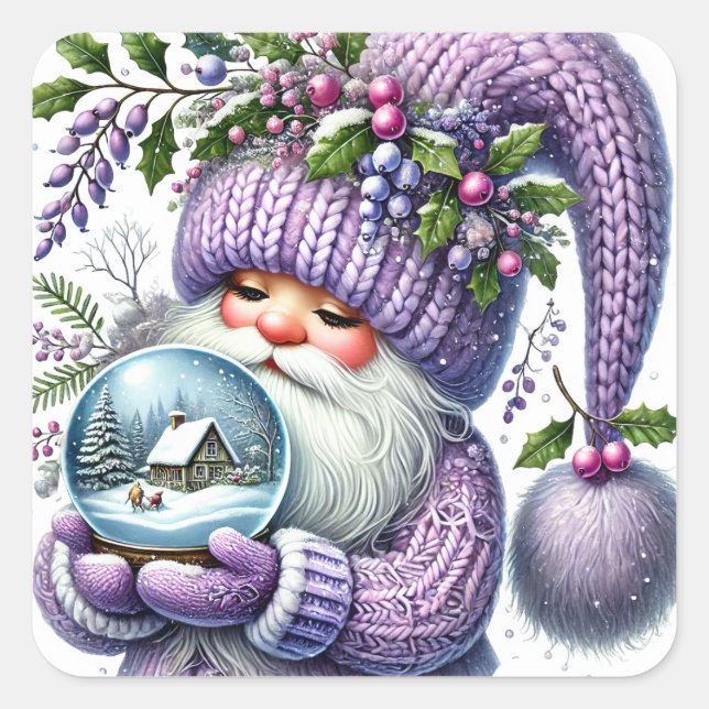 Adesivo Quadrado Vinheiros Gnomos de Natal (Frente)