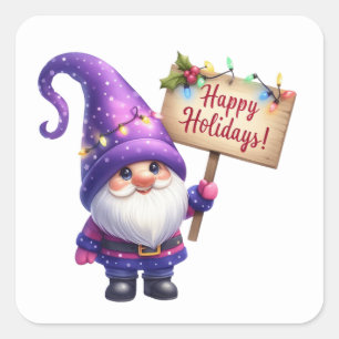 Adesivo Quadrado Vinheiros Gnomos de Natal