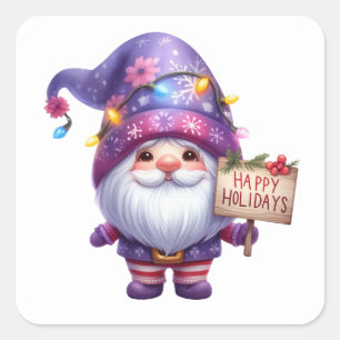 Adesivo Quadrado Vinheiros Gnomos de Natal