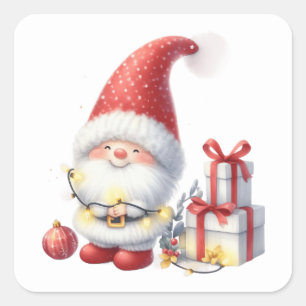Adesivo Quadrado Vinheiros Gnomos de Natal