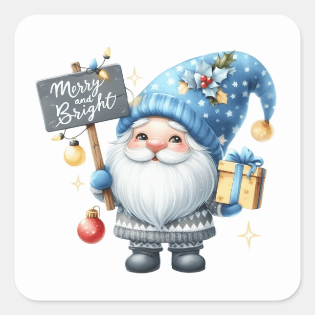 Adesivo Quadrado Vinheiros Gnomos de Natal (Frente)
