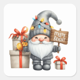Adesivo Quadrado Vinheiros Gnomos de Natal