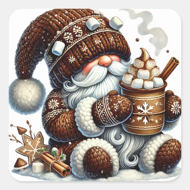 Adesivo Quadrado Vinheiros Gnomos de Natal (Frente)