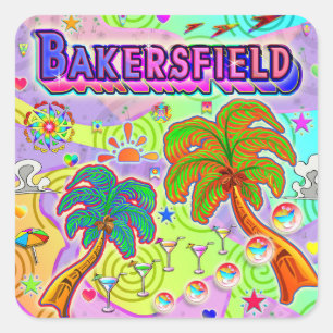 Adesivo Quadrado Vinheta-Alvo de Férias Bakersfield