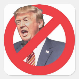 Adesivo Quadrado Vinheta ANTI TRUMP