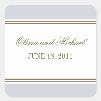 Adesivo Quadrado Vinheta Azul Francês de Greve Simples