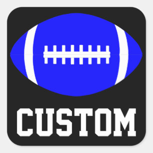 Adesivo Quadrado Vinheta azul quadrada de futebol para grupo ou jog