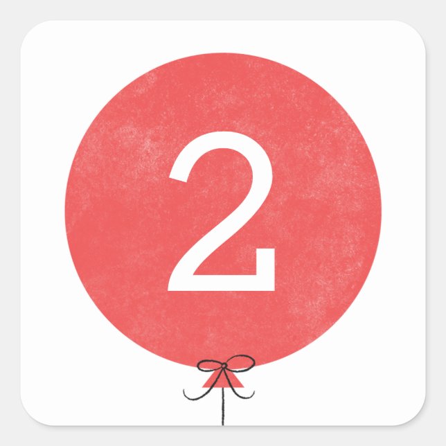 Adesivo Quadrado Vinheta Balão - Vermelho (Frente)