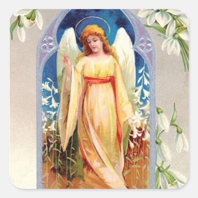 Adesivo Quadrado Vinheta: Bênçãos de Páscoa (Frente)