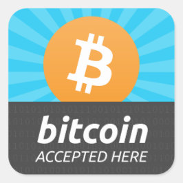 Adesivo Quadrado Vinheta "Bitmoney aceite aqui"