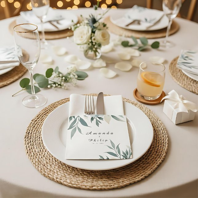 Adesivo Quadrado Vinheta Botânica de Casamento Formal (Criador carregado)