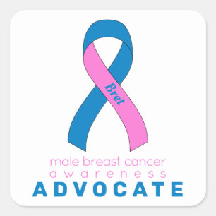 Adesivo Quadrado Vinheta branca quadrada de Cancer de peito masculi