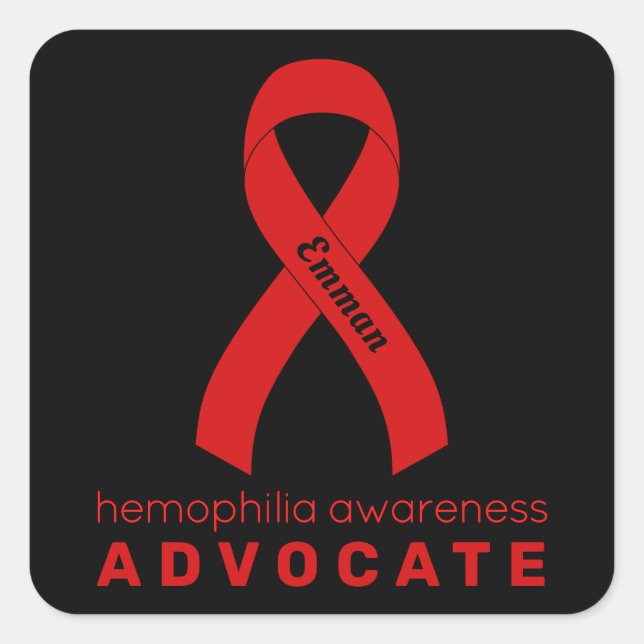 Adesivo Quadrado Vinheta branca quadrada de Hemofilia Advocate (Frente)