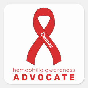 Adesivo Quadrado Vinheta branca quadrada de Hemofilia Advocate
