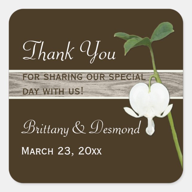 Adesivo Quadrado Vinheta Brown Green Ivory Sangrando Coração de 1,5 (Frente)