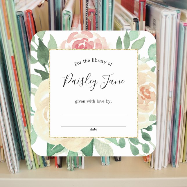 Adesivo Quadrado Vinheta-caderneta cor-de-rosa (Criador carregado)