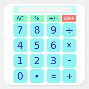 Adesivo Quadrado Vinheta Calculadora